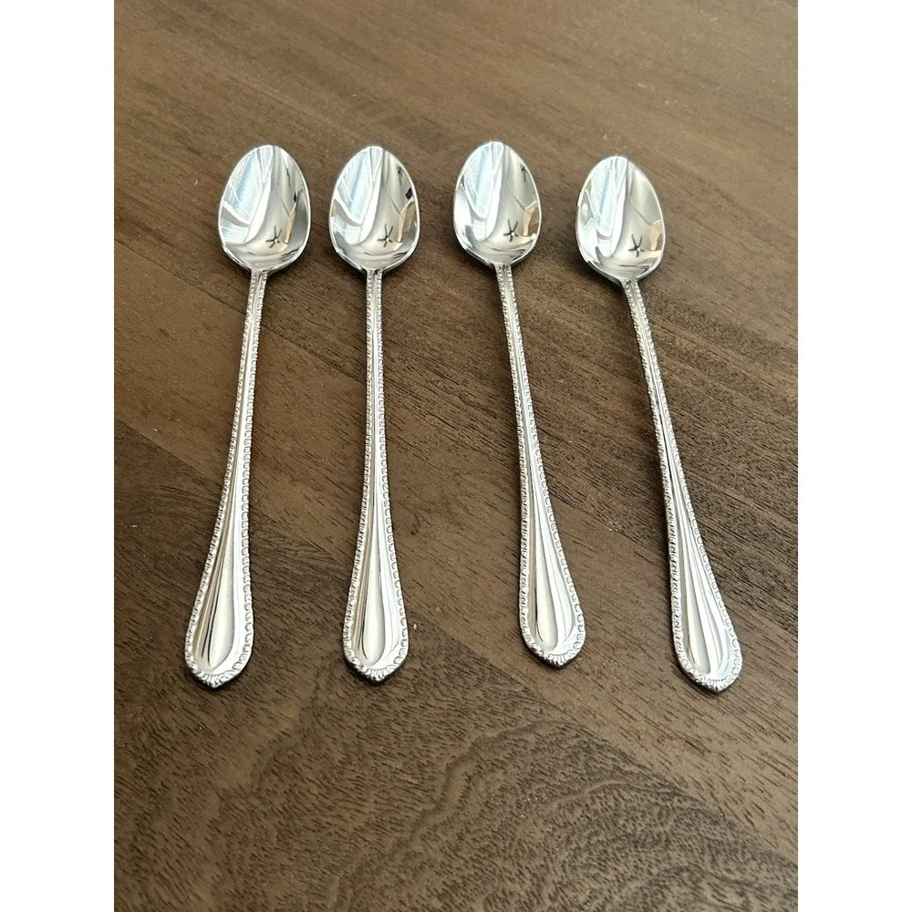 Reed & Barton Englefield Iced Tea Spoons Set Of 4 Stainless Glossy